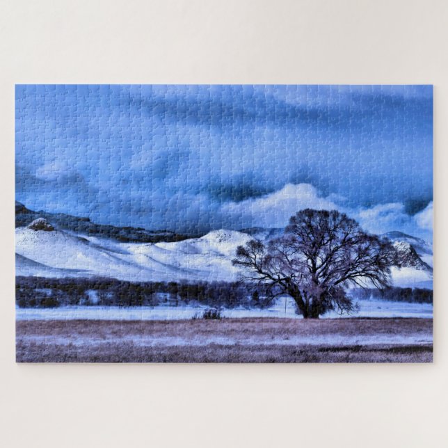Winter Sturmbrauen in den Bergen - 20x30 Zoll Puzzle (Horizontal)