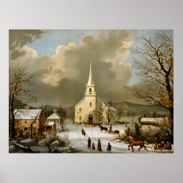 Winter Sunday in olden times Poster