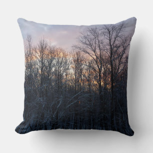 Winter Sunrise I Pastel Natur Landschaft Kissen