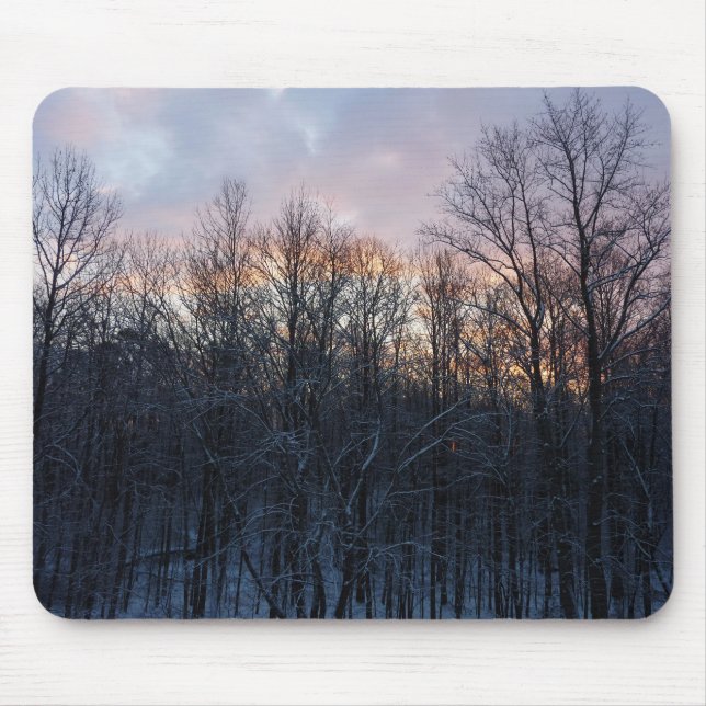Winter Sunrise I Pastel Natur Landschaft Mousepad (Vorne)