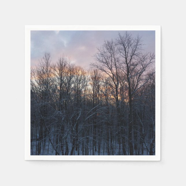 Winter Sunrise I Pastel Natur Landschaft Serviette (Vorderseite)