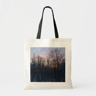 Winter Sunrise I Pastel Natur Landschaft Tragetasche