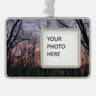 Winter Sunrise II Rahmen-Ornament Silber