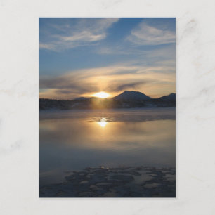 Winter Sunset in Aleknagik Postkarte