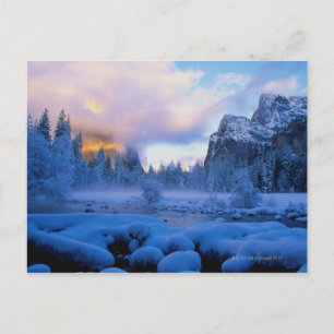 Winter Sunset in Yosemite Nationalpark Postkarte