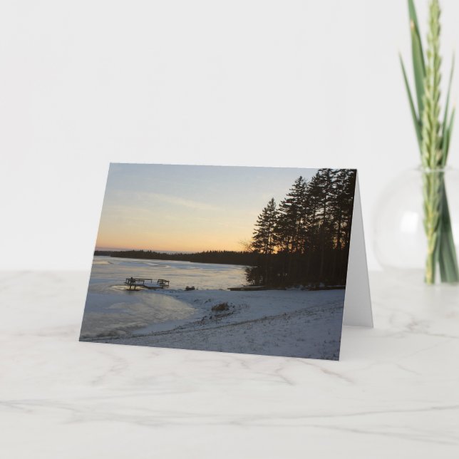 Winter Sunset Karte (Vorderseite)