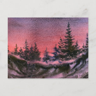 "Winter Sunset" Landstraßen Postkarte