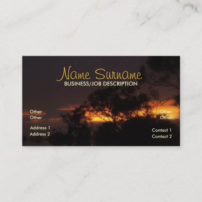 Winter Sunset Motion Business Card Visitenkarte (Vorderseite)