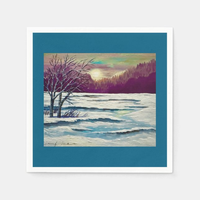 Winter Sunset Napkins Serviette (Vorderseite)