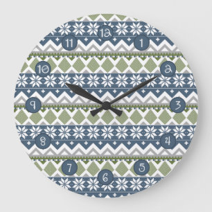 Winter Sweater Clock Große Wanduhr
