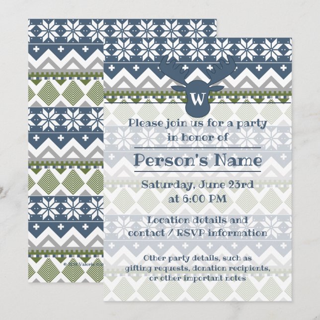 Winter Sweater Party Einladung (Vorne/Hinten)