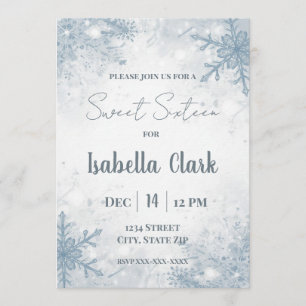 Winter Sweet Sixteen Einladung – Sanfte Schneefloc