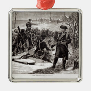 Winter-Szene am kontinentalen Armee-Lager Silbernes Ornament