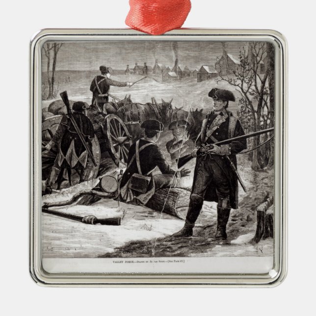 Winter-Szene am kontinentalen Armee-Lager Silbernes Ornament (Vorne)