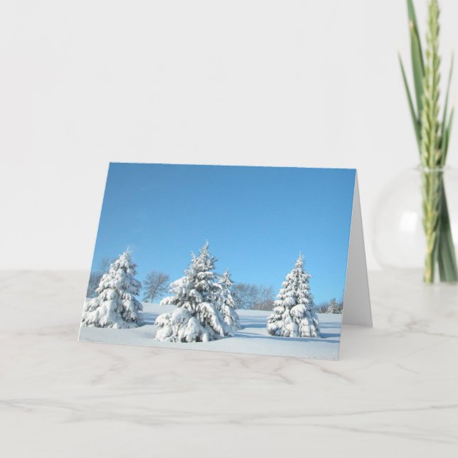 Winter-Szene Feiertagskarte (Vorderseite)