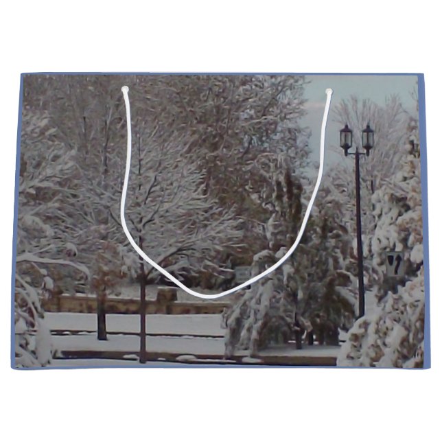 Winter-Szene Große Geschenktüte (Vorderseite)