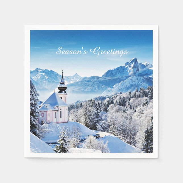 Winter Szene individuell  Serviette (Vorderseite)