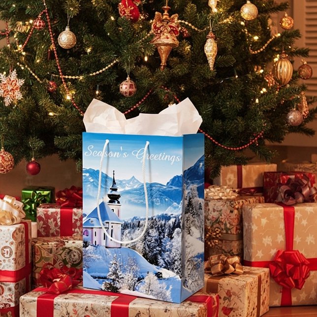 Winter-Szene Mittlere Geschenktüte (Von Creator hochgeladen)