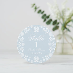 Winter-Talavera-Hochzeitstisch-Nummer Einladung