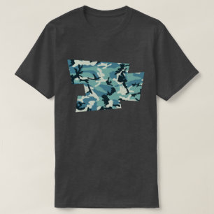 Winter-Tarnmuster gesprengtes Pixel T-Shirt