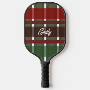 Winter Tartan Kariert Green Festival Pickleball Schläger