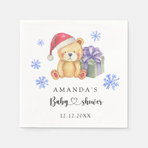 Winter Teddy Bär Babydusche Serviette