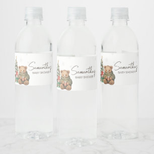Winter Teddy Bear Baby Dusche Wasserflaschenetikett