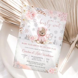 Winter-Teddybär-Baby-Party-Einladung Einladung