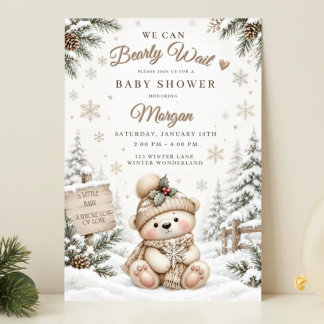 Winter-Teddybär-Baby-Shower-Einladung Neutral Einladung