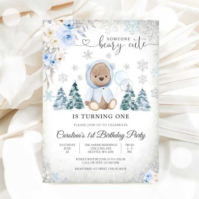 Winter-Teddybär-Geburtstagseinladung Einladung (Von Creator hochgeladen)