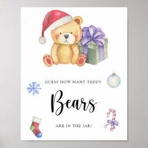 Winter-Teddybär - rate, wie viele Teddybären Poster