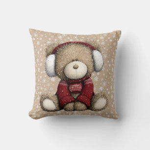 Winter-Teddybär-Wurfkissen Kissen