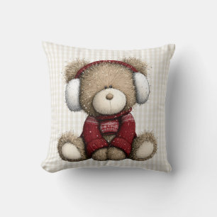 Winter-Teddybär-Wurfkissen Kissen