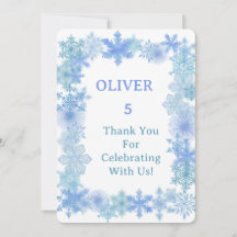 Winter Thank You Card, Minimalist Snowflake Thank