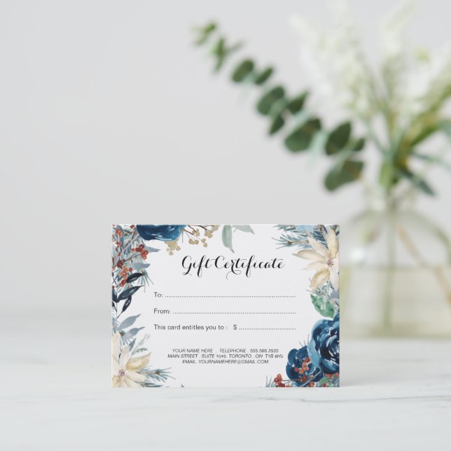 Winter Theme Geschenkgutschein Rabattkarte (Stehend Vorderseite)