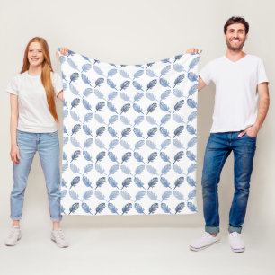 Winter Theme Niedlich Icy Pastel Blue Feathers Mus Fleecedecke