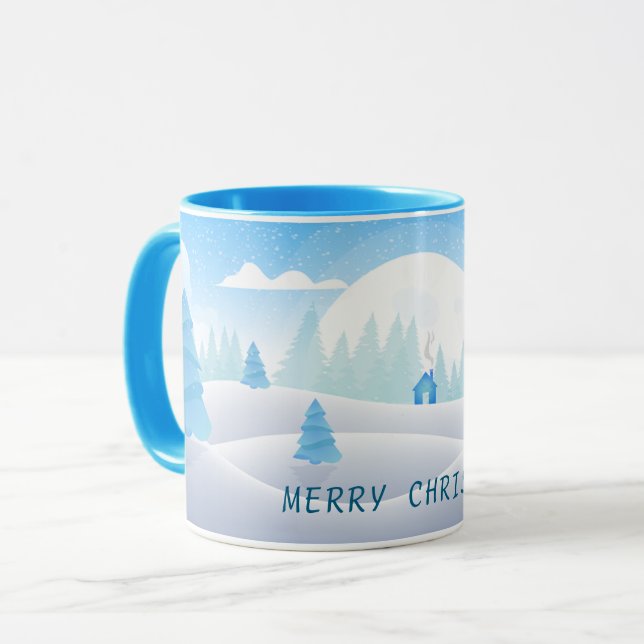 Winter Themed Frohe Weihnachts Combo-Tasse Tasse (Vorderseite Links)