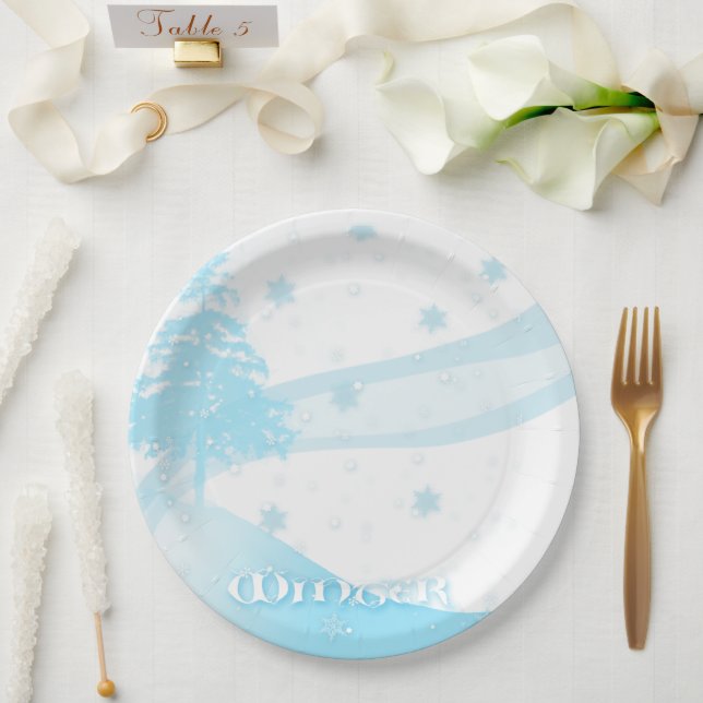 Winter-Themen-Papierplatte Pappteller (Hochzeit)