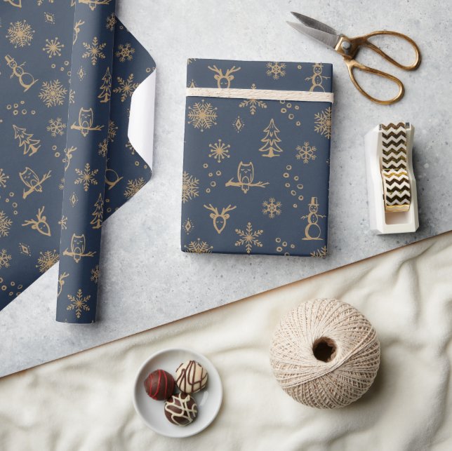 Winter Things Wrapping Paper - Dusk + Fawn Geschenkpapier (Kunsthandwerk)