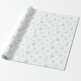 Winter Thumpenpapier - Schnee + Minze Geschenkpapier
