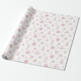 Winter Thumpenpapier - Schnee + Rose Geschenkpapier