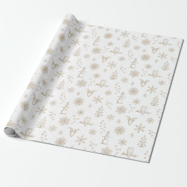 Winter Thumpenpapier - Schnee + Taube Geschenkpapier