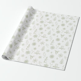 Winter Thumpenpapier - Schnee + Tee Geschenkpapier