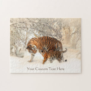 Winter-Tigergewohnheitspuzzlespiel Puzzle