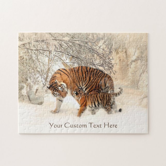 Winter-Tigergewohnheitspuzzlespiel Puzzle (Horizontal)