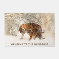 Winter Tigers benutzerdefinierte Text Begrüßungsma
