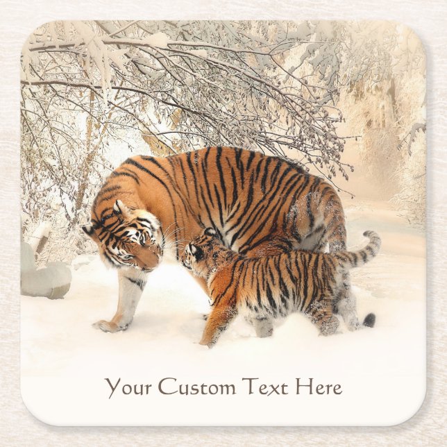 Winter Tigers Custom Untersetzer (Vorderseite)