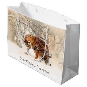 Winter Tigers individuelle Geschenktasche Große Geschenktüte