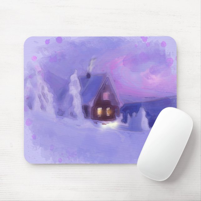 Winter Top der Chalet White Firs Mousepad (Mit Mouse)
