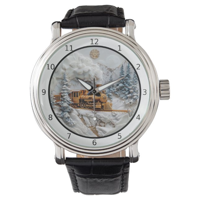 Winter train journey, elegance armbanduhr (Vorderseite)